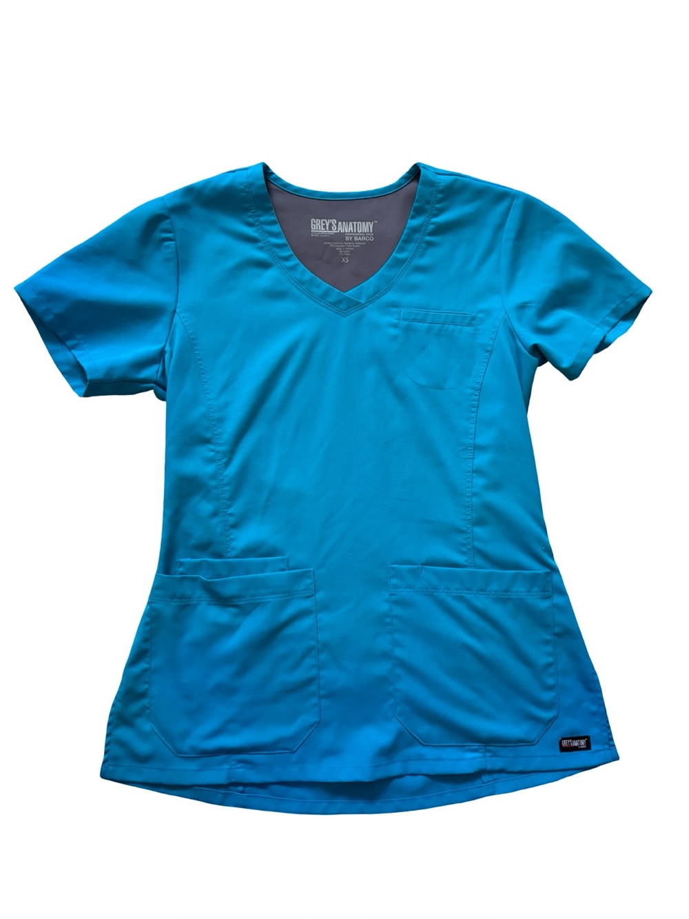 Grey's Anatomy Women's V-Neck Scrub Top in Teal XS